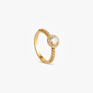 Round Halo Pavé Engagement Ring