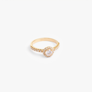 Round Halo Pavé Engagement Ring