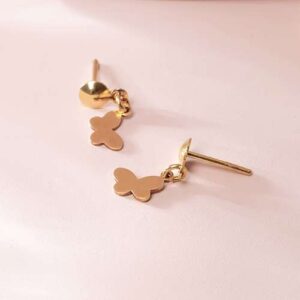 Gold Butterfly Earrings